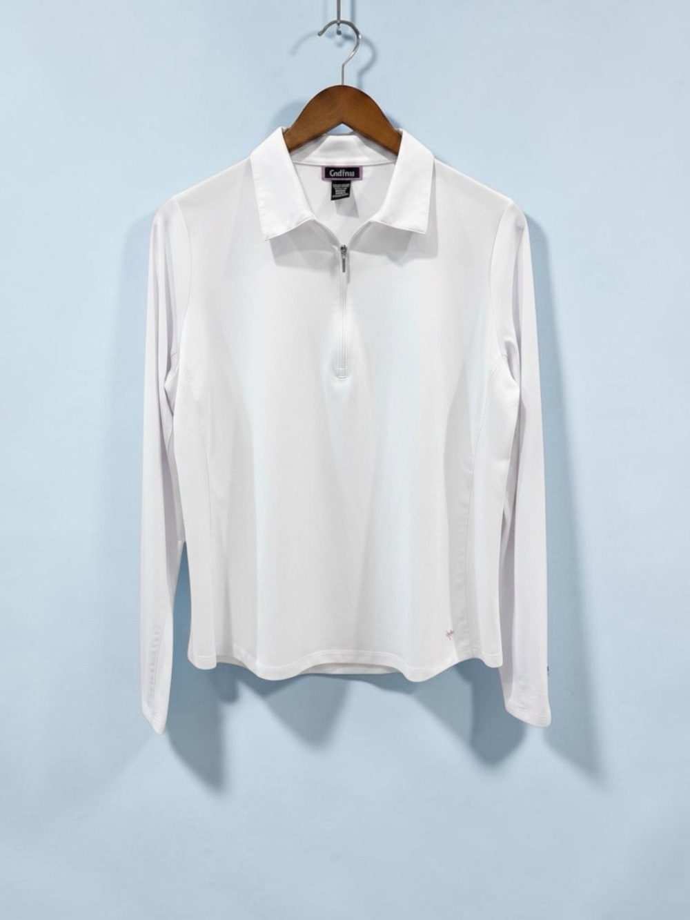 Golftini White Cool Girl Long Sleeve Zip Polo Golf Sport Cooling Size XXL